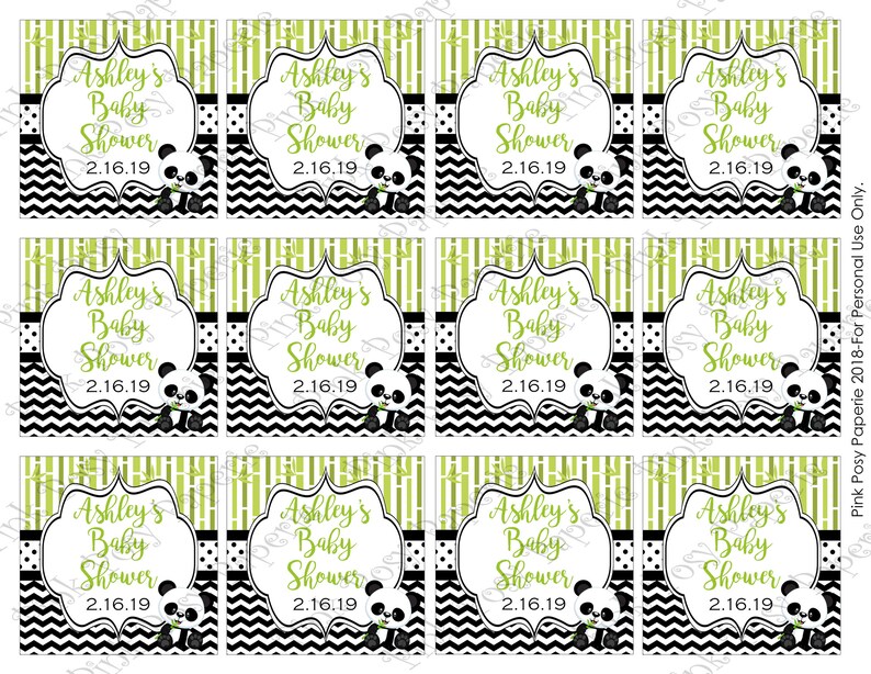 Gender Neutral Shower Favor Tags Panda Thank You Tags Personalized Tags Baby Shower Gift Tags Printable Gift Tags Panda Baby Gift Tags Tags Stickers Labels Tags