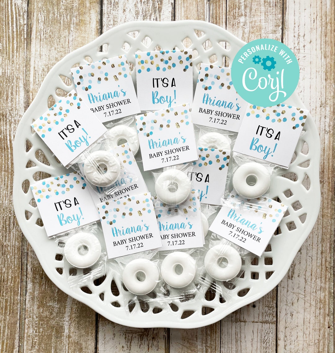 Editable Baby Shower Mint Favors Boy Baby Shower Custom Etsy