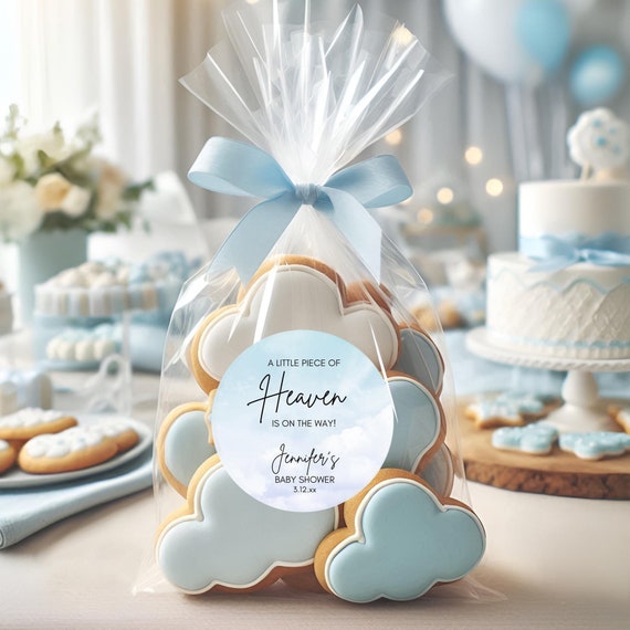 A Little Piece of Heaven Labels, Dreamy Baby Shower, Thank You Labels, Gender Neutral, Cloud Nine, Heaven Sent, Custom Personalized Stickers