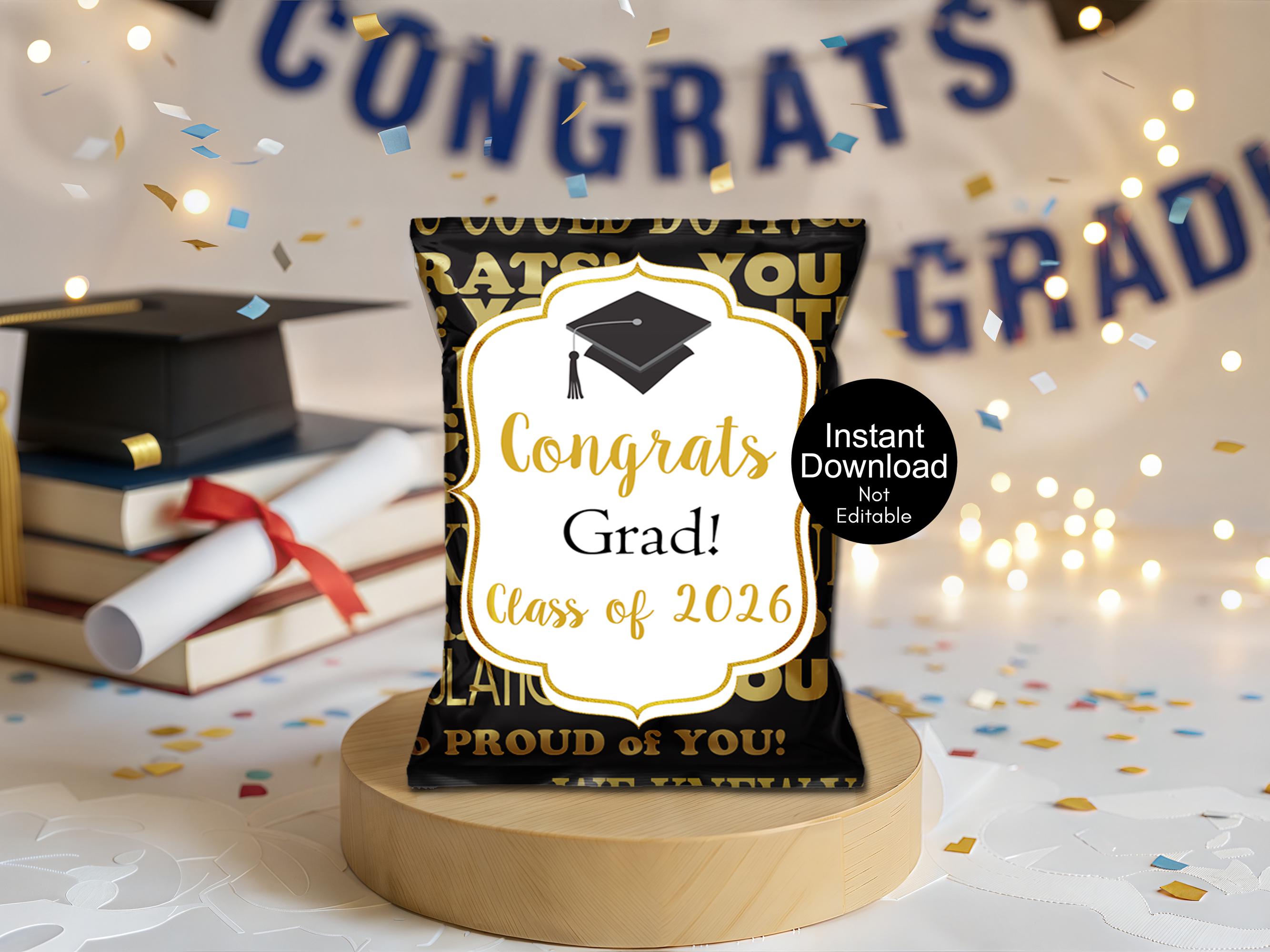 Graduation Chip Bag, Class of 2026 Chip Bags, Graduation Treats