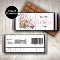 Mother's Day Candy Bar Wrappers, Mother's Day Favors, Vintage Truck, Pink Floral, Printable Wrappers, Chocolate Wrappers, Instant Download