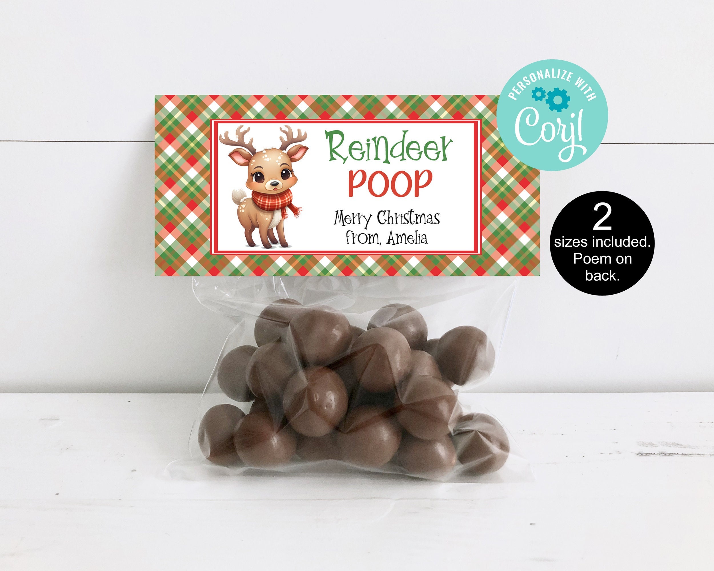 Reindeer Food Treat Bags, Christmas Toppers REINDEER0520 – Bailey Bunch  Designs
