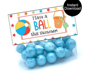 Have a Ball Bag Toppers, End of School Year Gifts, Teacher Bag Toppers, Instant Download, Student Gift, Treat Bag Favors, Daycare Treats