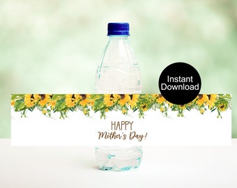 Etichette per bottiglie d'acqua per la festa della mamma