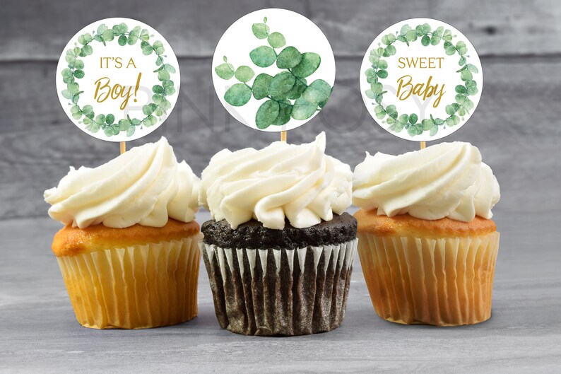 Baby Shower Cupcake Toppers. Baby Boy Cupcake Toppers Shower Etsy