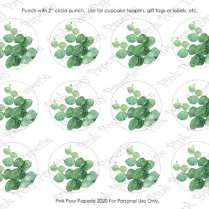 Birthday Cupcake Toppers. Greenery Cupcake Toppers, Birthday Party ...