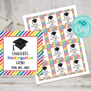 Kindergarten-Abschluss-Tags, Abschluss-Party-Tags, Graduierung personalisierte Tags, Klasse von 2025, Graduation Favor Tags, Kinder Grad-Tags