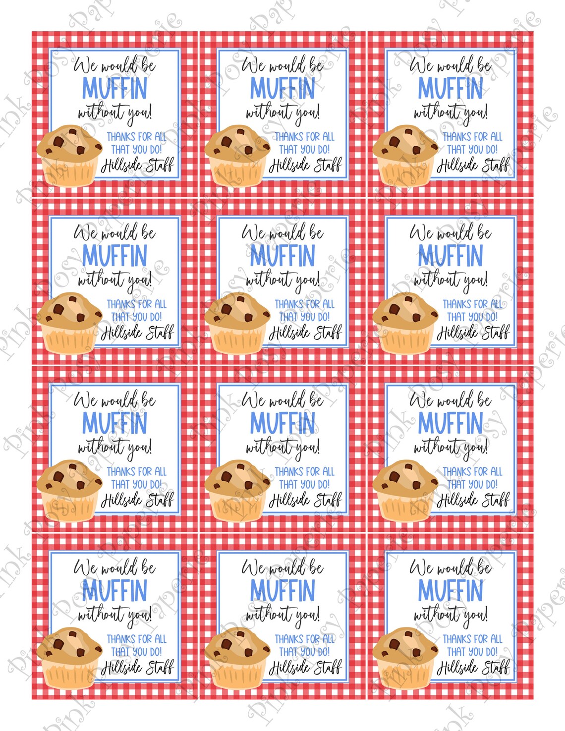 Editable Muffin Tags Appreciation Gift Tags Teacher Gift - Etsy