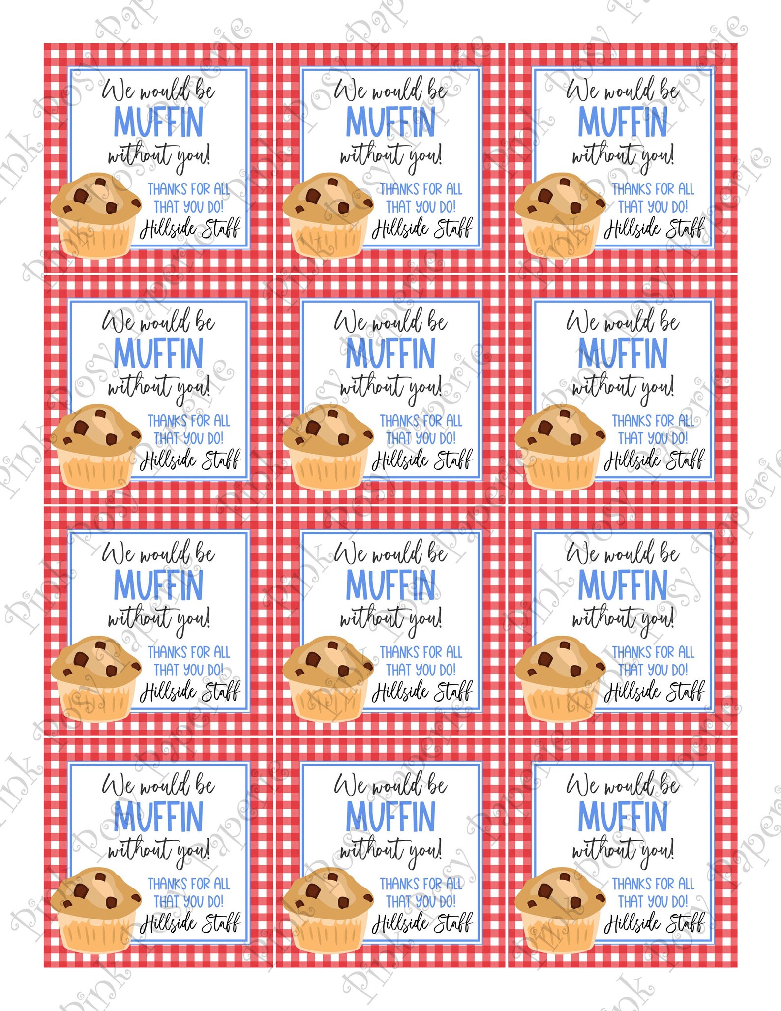 Editable Muffin Tags Appreciation Gift Tags Teacher Gift - Etsy