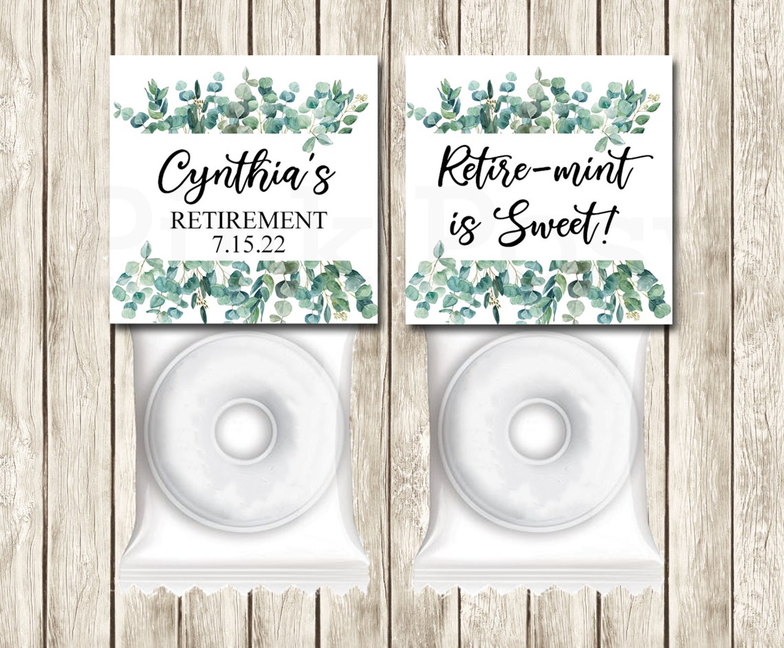 Editable Retirement Mint Favors Retire Mint Custom Mints Etsy