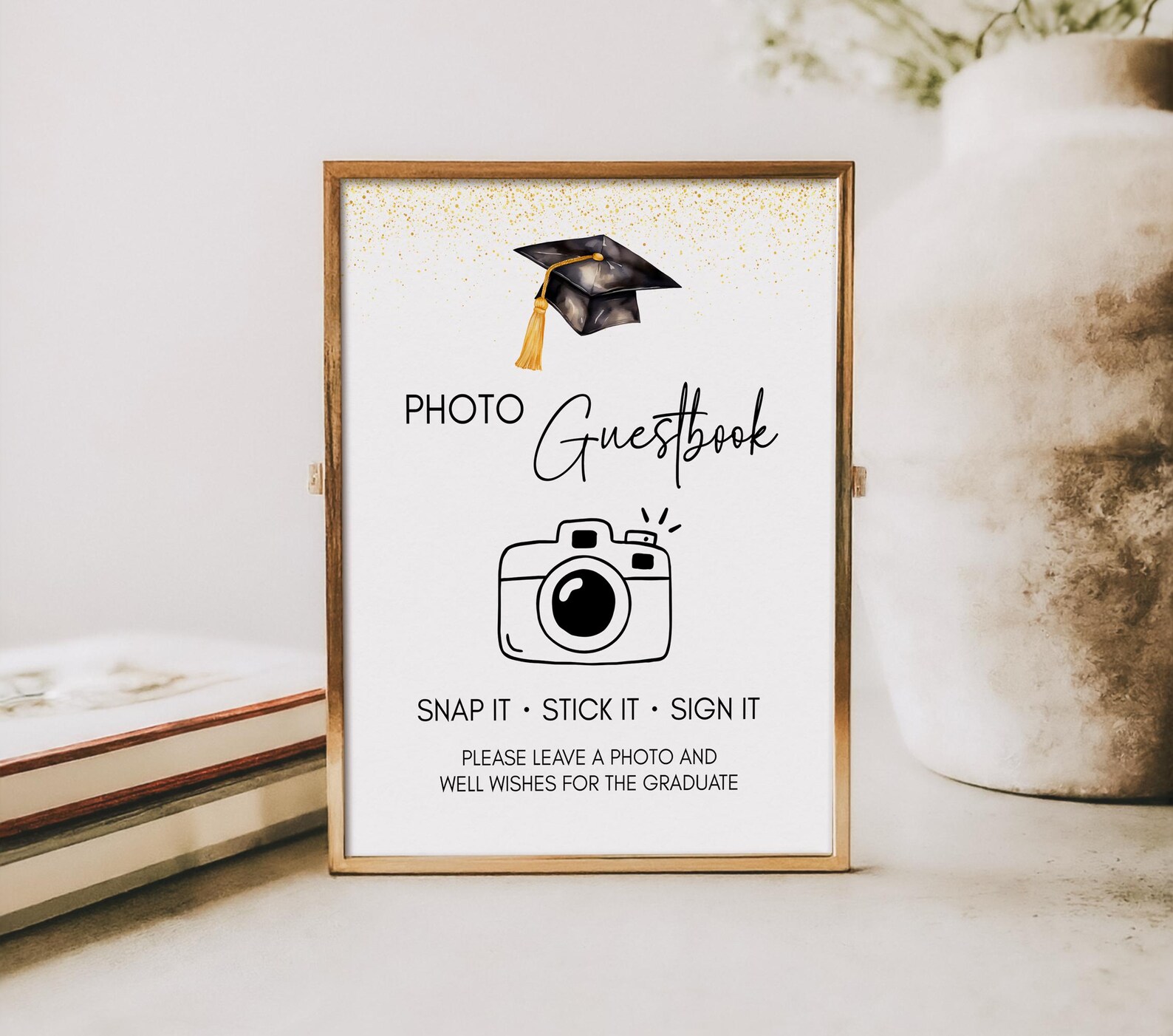 Graduation Photo Guestbook Sign, Minimalist Table Sign, High School ...