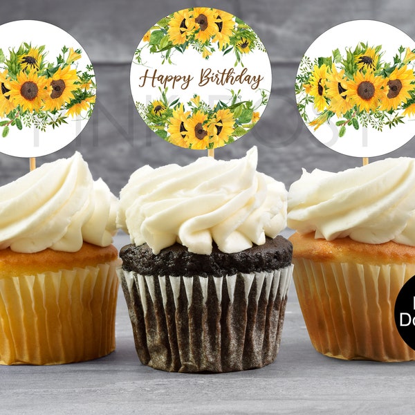 Sunflower Cupcake Etsy