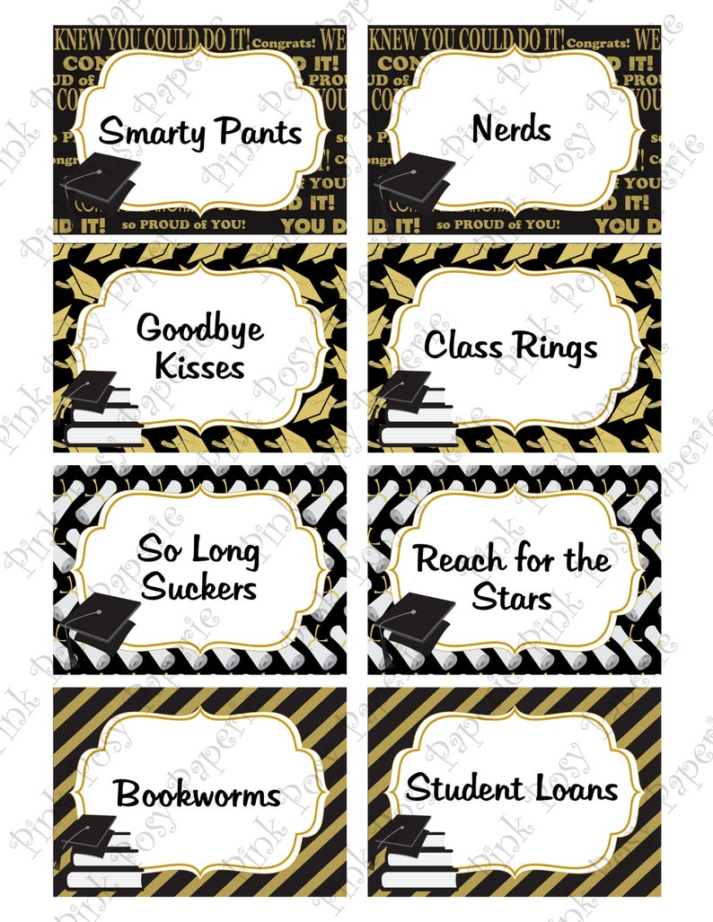Editable Graduation Candy Labels Candy Bar Candy Buffet | Etsy
