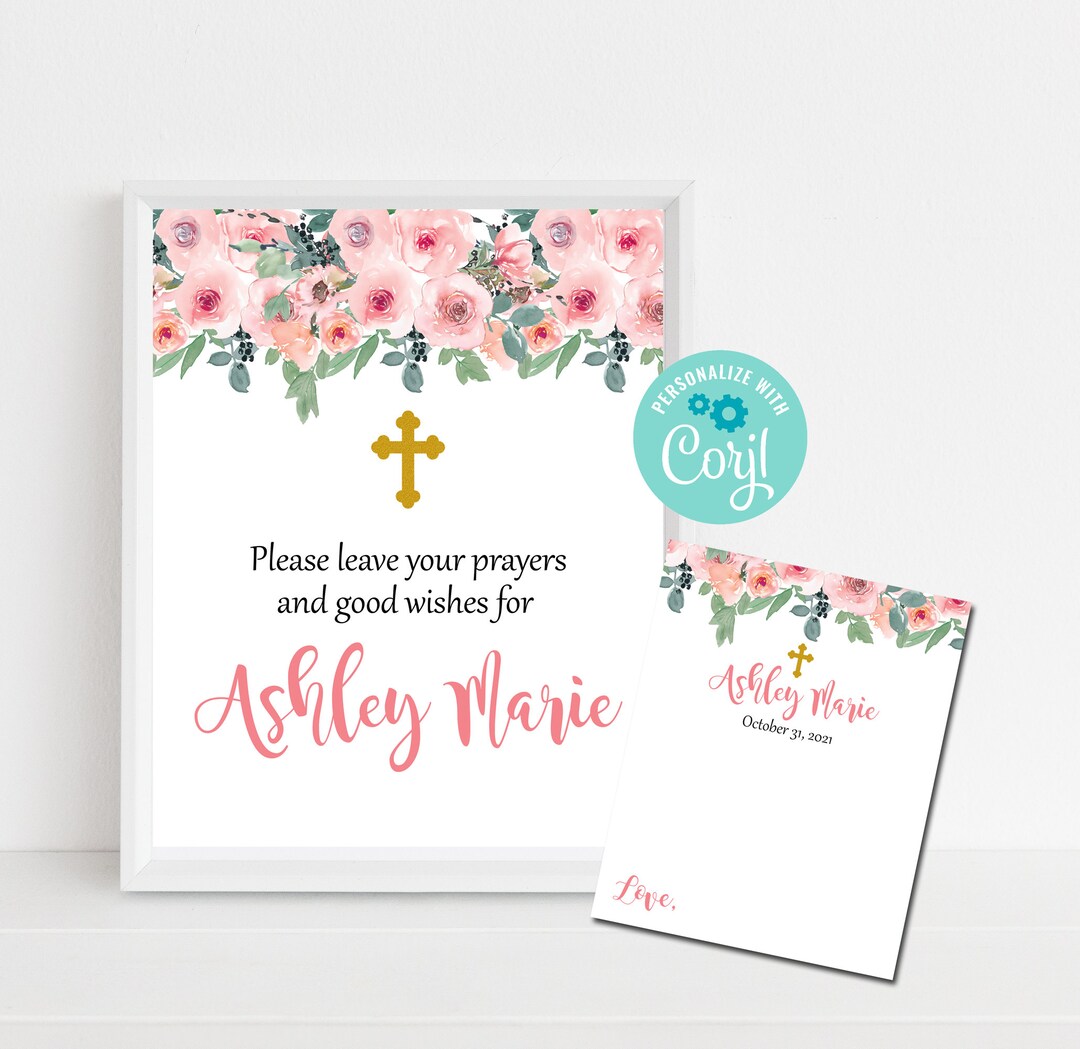 Editable Baptism Wishes Baby Girl Baptism Card Baptism Etsy