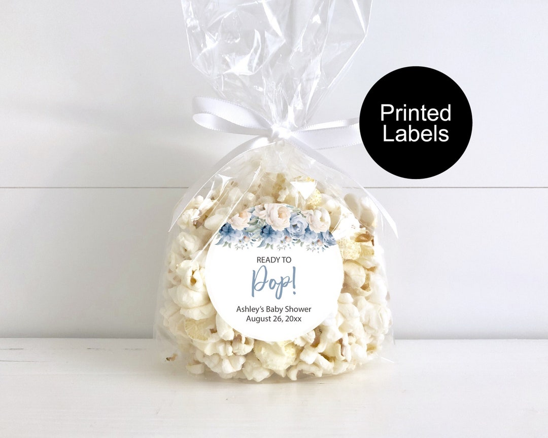40 'Going To Pop' Baby Shower Stickers - 2 Inch Round, Sky Blue, For Popcorn Favors & Decor - View #8