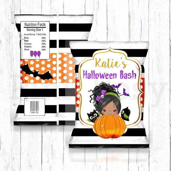 Halloween Chip Bags Pumpkin Chip Bags Halloween Bash Favors Etsy 日本