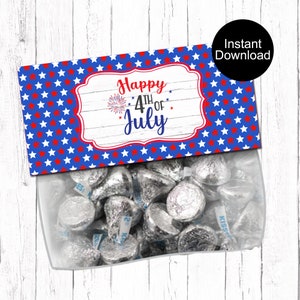 July 4th Bag Toppers, July 4th Treat Bag Favors, Independence Day Bag