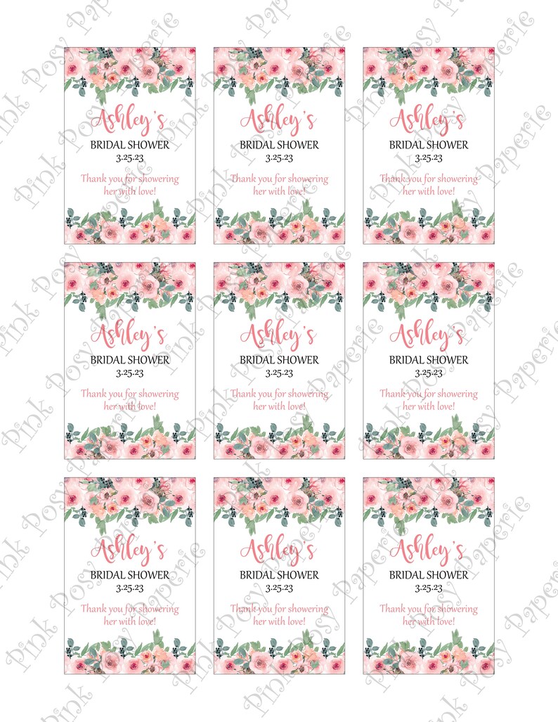 Bridal Shower Mini Wine Labels Bridal Shower Wine Template - Etsy