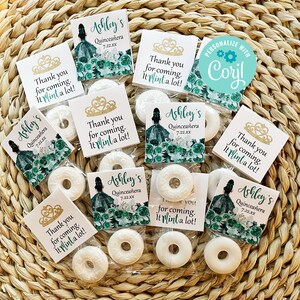 Quinceanera Mint Favors, 15th Birthday Favors, Quinceanera Party Favors, Mis Quince, Green Floral Tags, Editable Mint Toppers, Sweet 16