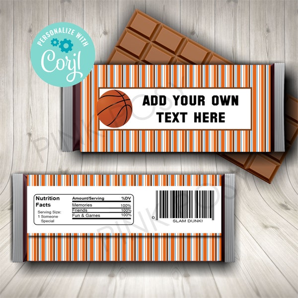 Emballages modifiables de barre de chocolat de basket-ball, faveur de fête d'anniversaire de basket-ball, emballage imprimable, emballage de chocolat, téléchargement immédiat, équipe sportive