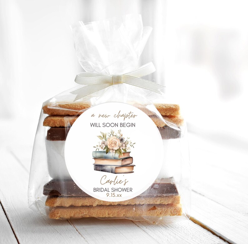 Best Chapter Label A New Chapter Begins, Book Bridal Shower Labels, Storybook Theme ...