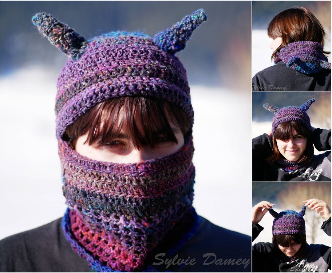 CROCHET Balaclava PATTERN With Little Horns, Devil Hat, Hood With Ears