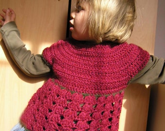 Roselette  - CROCHET top PATTERN for girls sweater size Newborn to 10 years old - toddler and baby sizes too