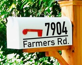 Mailbox Decal Address Bold Personalized Street Address Name Number EASY TO READ