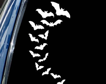 Flying Bats decal Set of 14 Halloween decor vinyl car stickers all sizes colors available