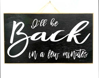 Be Back Soon Sign Etsy