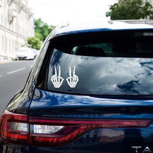 Skeleton Hand Peace decal vinyl sticker car bumper mirror window accessory image 7