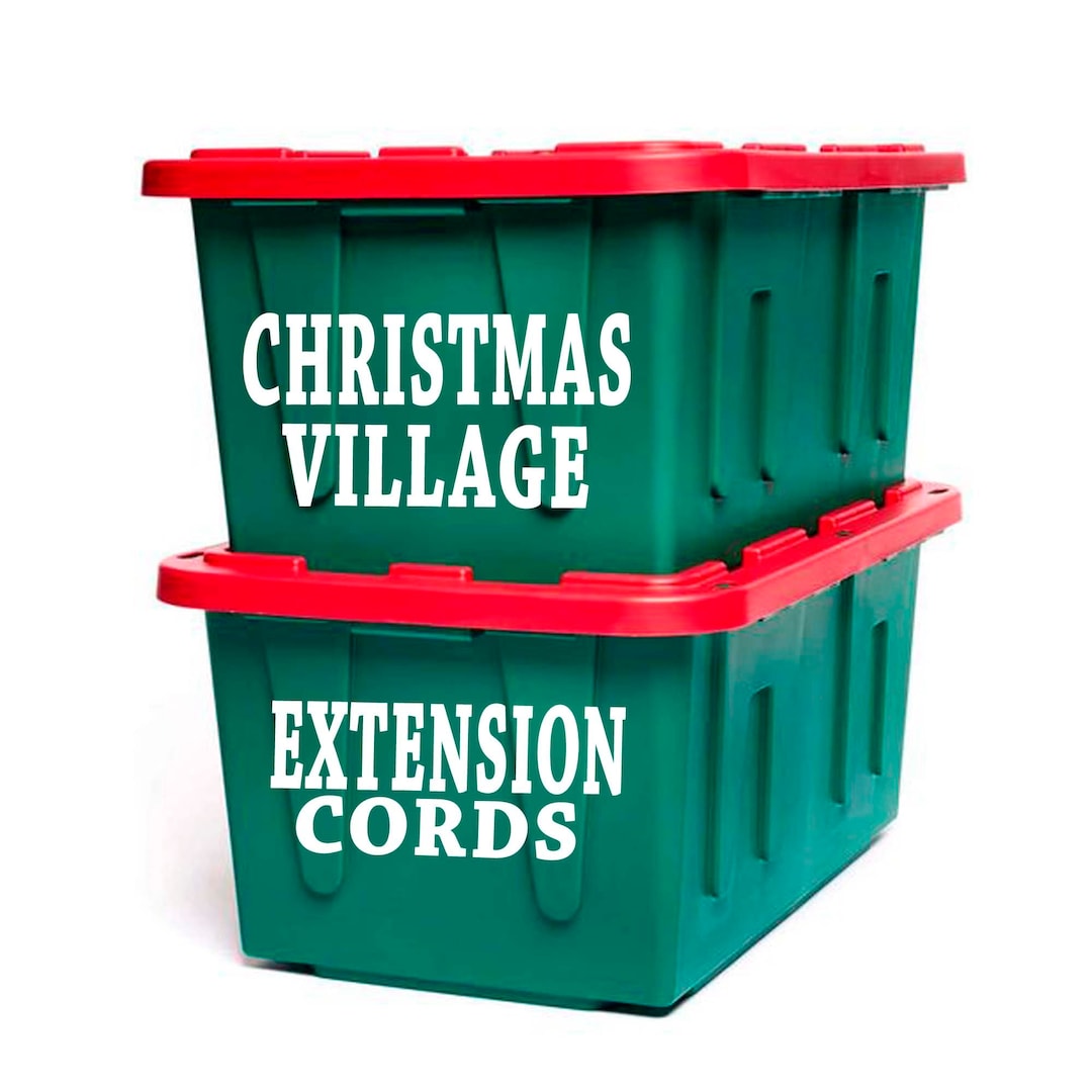 Large BOLD Labels Christmas Storage Bins Totes Boxes Vinyl Decals All