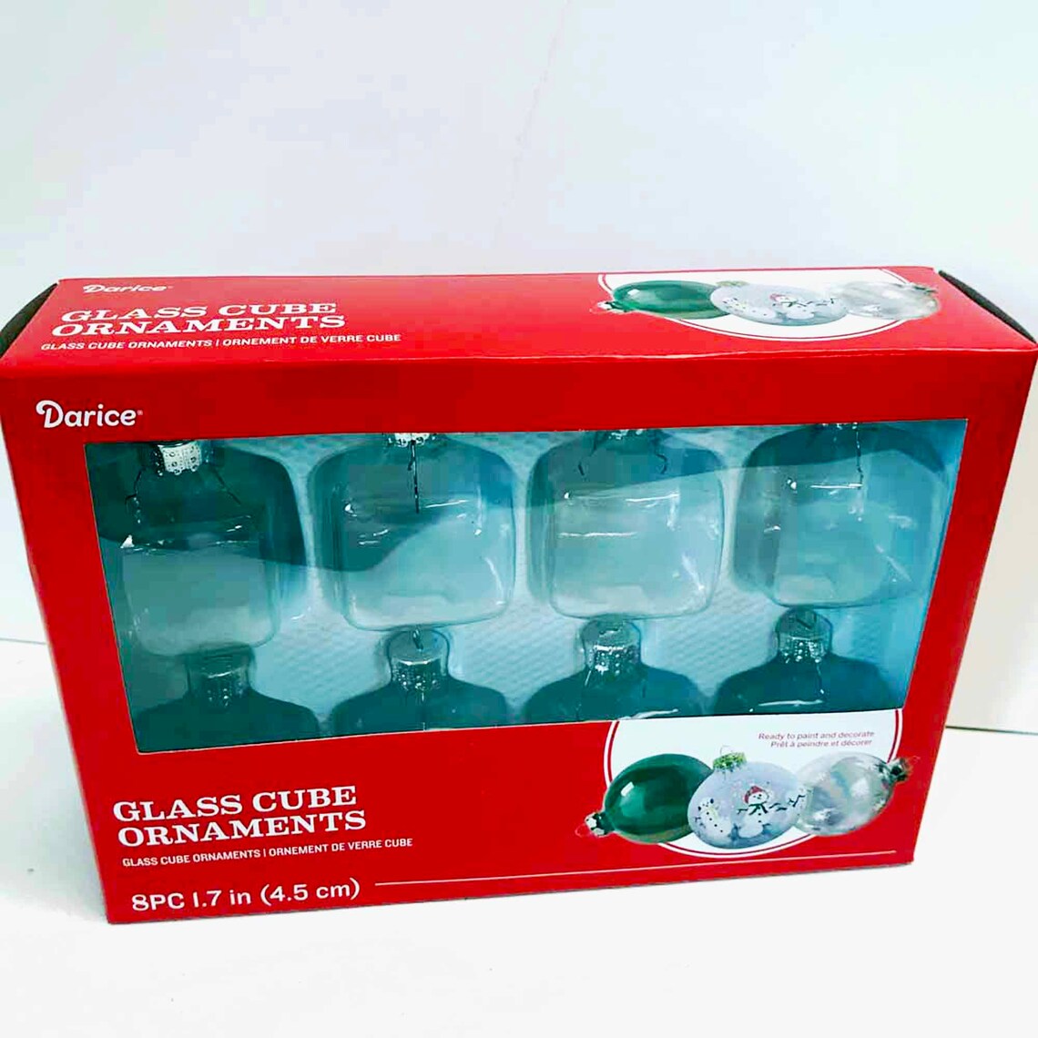 Clear cube ornament GLASS blanks SET of 8 DIY using vinyl Etsy