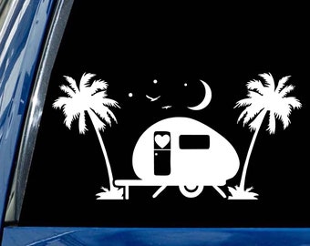 Camper Palm Trees Decal RV Motorhome sticker 60 colors All sizes