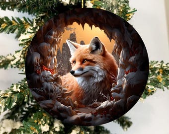 Red Fox Ornament wildlife realistic Christmas tree decor