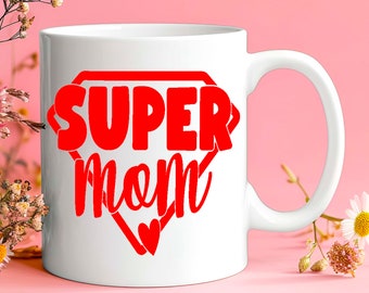 Super Mom Decal DIY mother's day gift mug car sticker all color choices