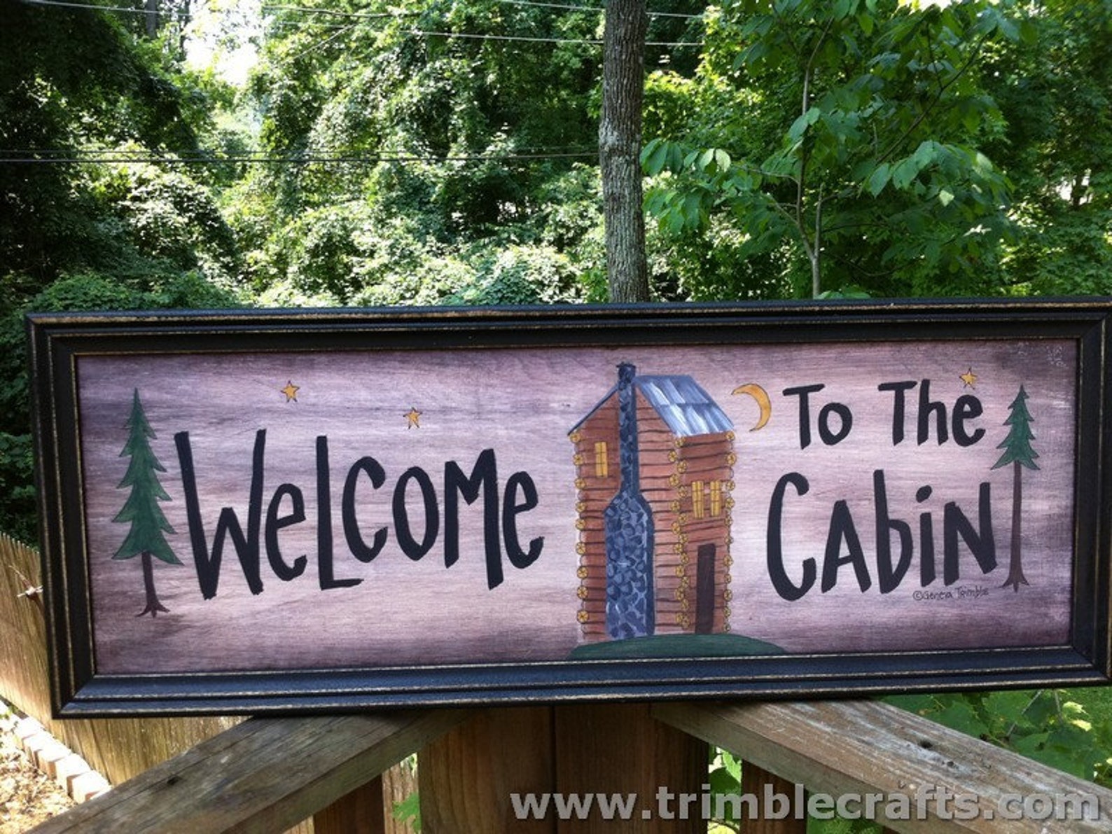 Welcome to the Cabin sign art print hostess gift rustic home | Etsy