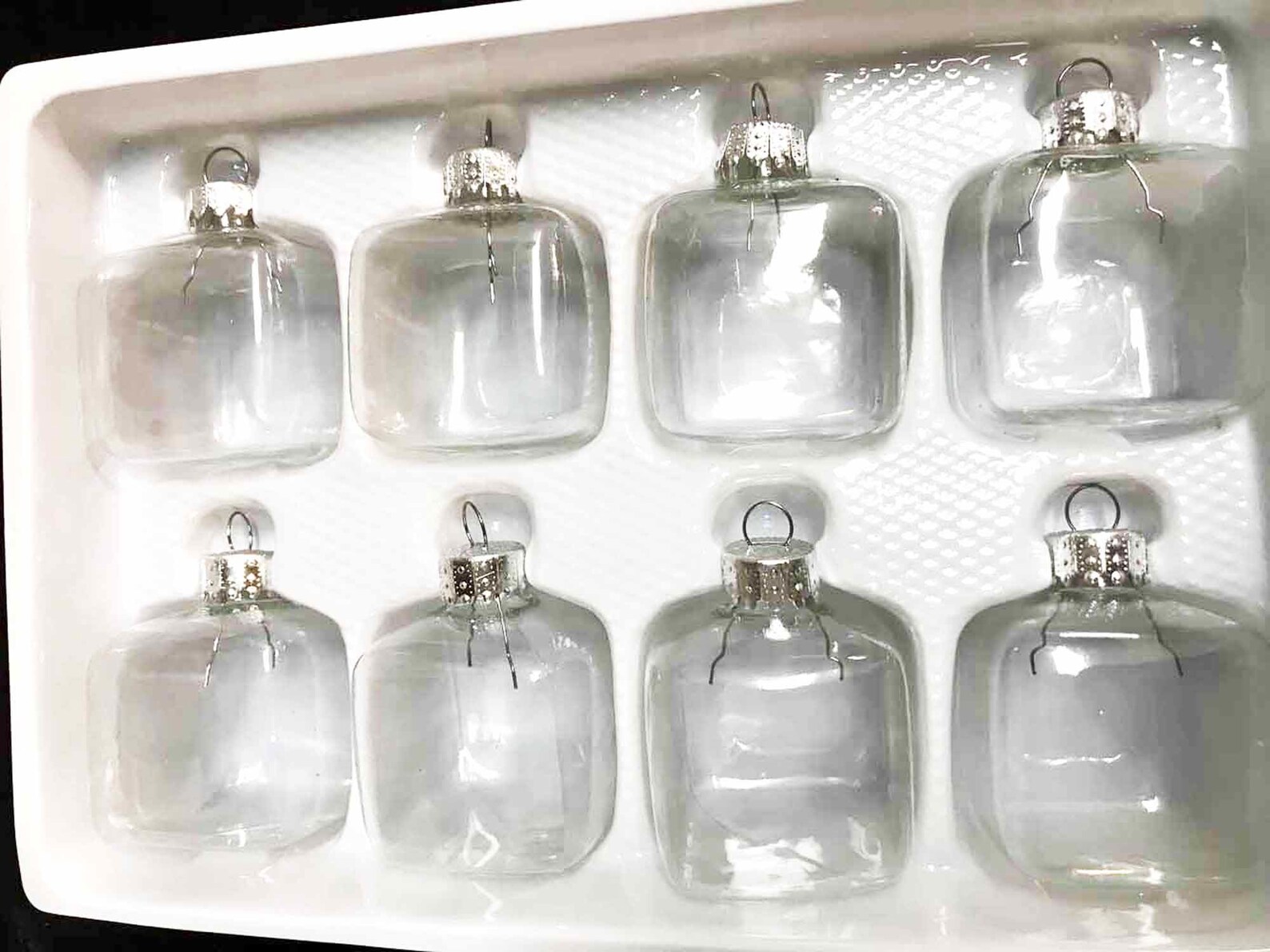 Clear cube ornament GLASS blanks SET of 8 DIY using vinyl Etsy
