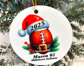 Personalized Football ornament name year team
