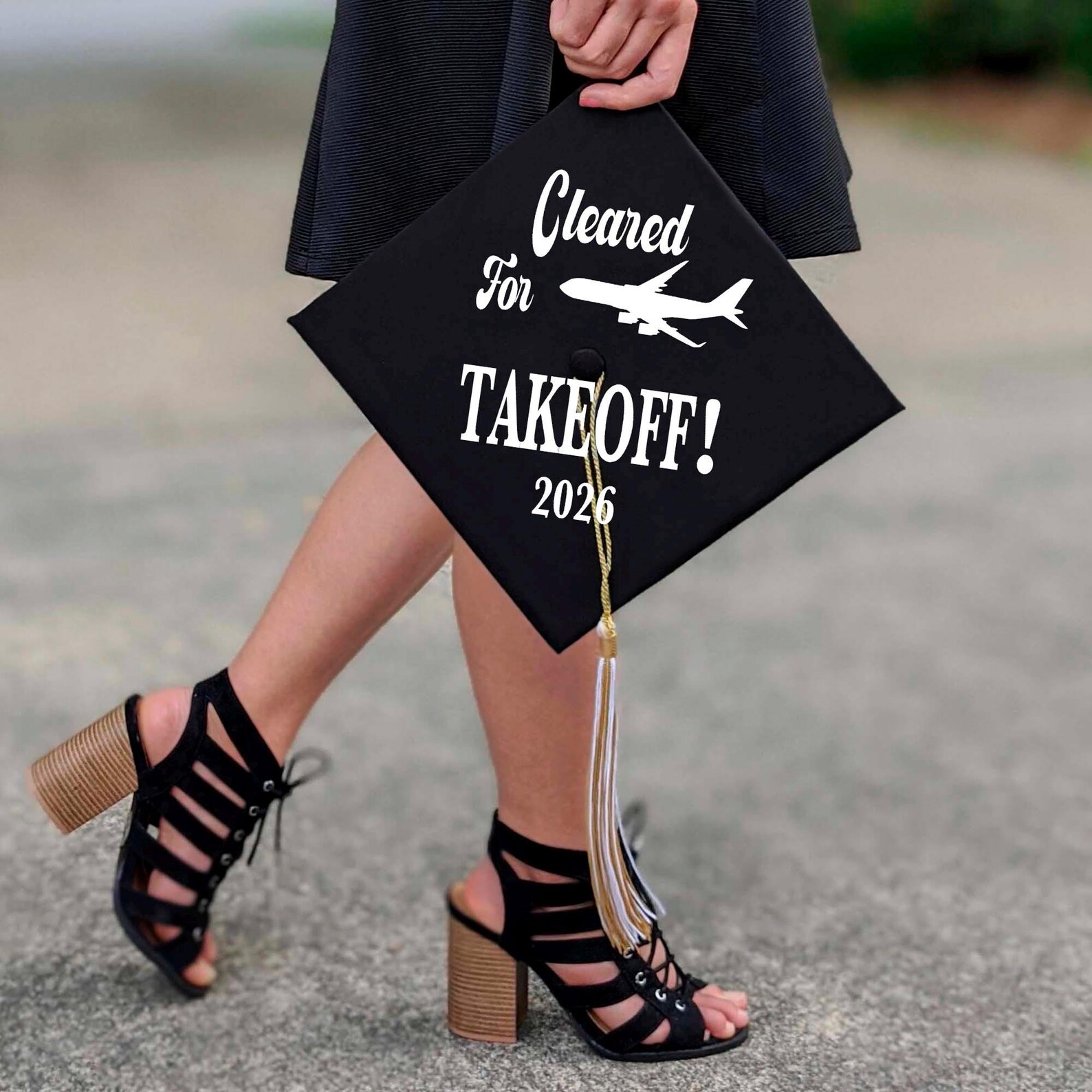 Cleared for Takeoff Aviation Grad Cap Topper Wording - Custom Available ...