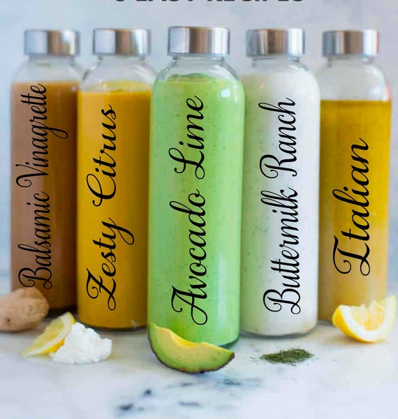 Custom Salad Dressing Label: Vinyl Decal for Condiment Bottles