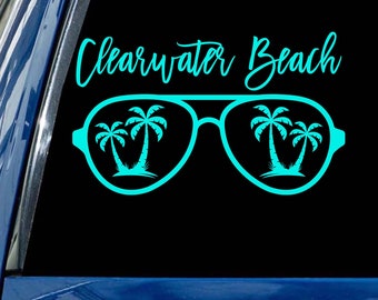 Personalized Beach Name Sunglasses Decal: Coastal Car Bumper Sticker