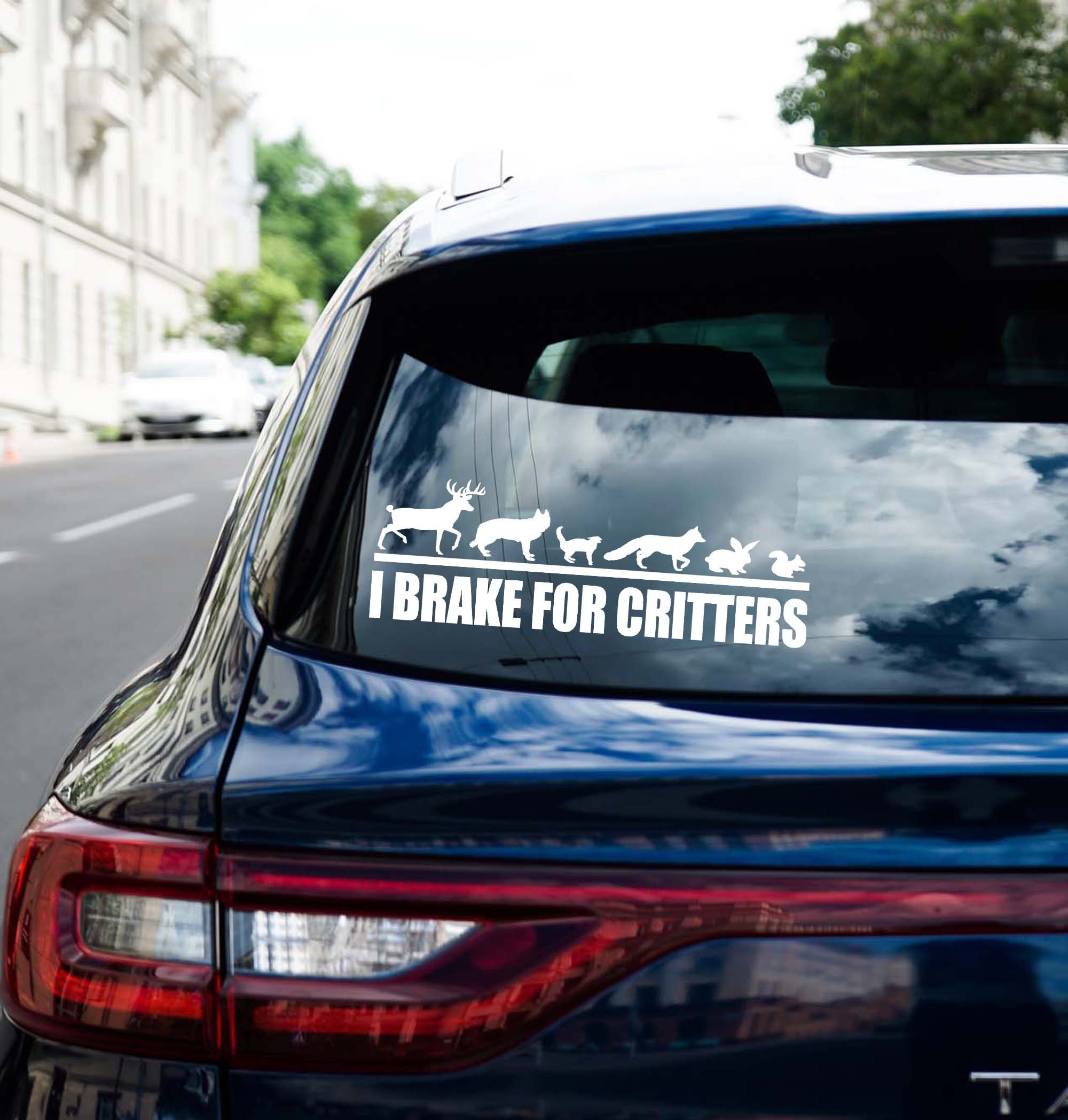I Brake for Critters Decal Animals Wildlife 65 COLOR Choices Bumper ...