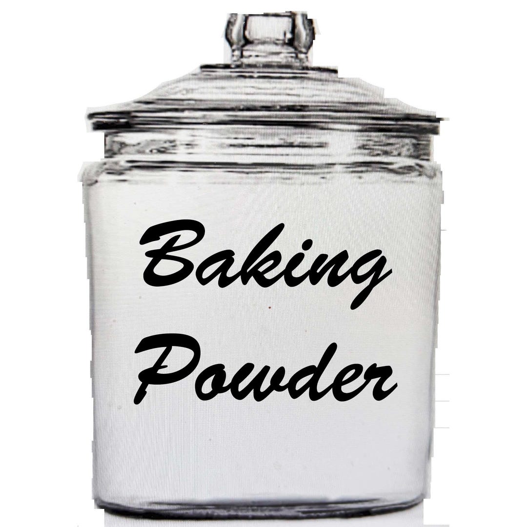 Baking Powder Label Canister Jar Sticker Vinyl Container Decal Custom ...