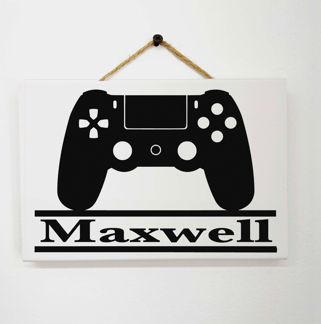Gamer Name Sign Personalized Wood Game Room Door Hanger Kids Video gamer-name-sign-personalized-wood-game-room-door-hanger-kids-video