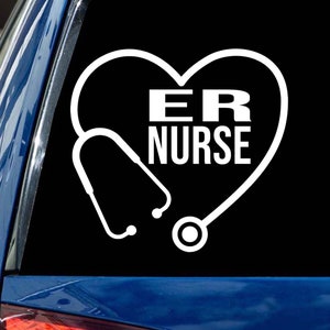 ER NURSE Stethoscope decal vinyl car window sticker