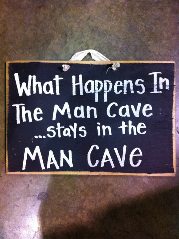 Items similar to What happens in MAN CAVE stays sign wood hand crafted