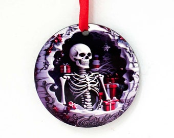 Skeleton ornament 3D effect Christmas tree keepsake decor