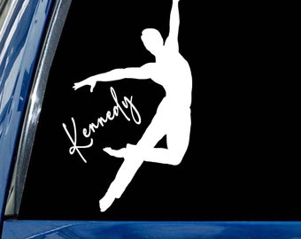 Personalized Dance decal Custom Name various poses vinyl window wall sticker 60 colors All sizes