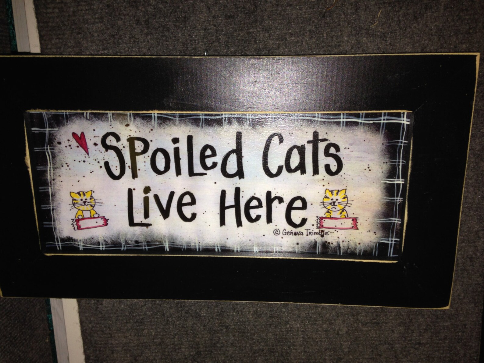 Spoiled cats live here sign personalized cat lover gift framed Etsy